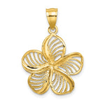 Afbeelding in Gallery-weergave laden, 14k Yellow Gold Plumeria Flower Pendant Charm