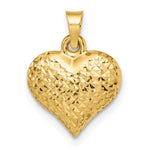Load image into Gallery viewer, 14K Yellow Gold Diamond Cut Puffy Heart 3D Pendant Charm