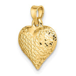 Load image into Gallery viewer, 14K Yellow Gold Diamond Cut Puffy Heart 3D Pendant Charm