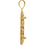 Lade das Bild in den Galerie-Viewer, 14K Yellow Gold American Eagle 1/2 oz South African Krugerrand 1/2 oz Coin Tab Back Frame Rope Style Pendant Holder for 27mm x 2.2mm Coins