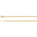 Lataa kuva Galleria-katseluun, 14k Yellow Gold 2.7mm Mirror Link Bracelet Anklet Choker Necklace Pendant Chain