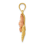 Cargar imagen en el visor de la galería, 14k Yellow Rose Gold Two Tone Rose Flower Pendant Charm