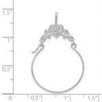 Load image into Gallery viewer, 14K White Gold Filigree Heart Charm Holder Hanger Connector Pendant