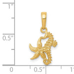 Load image into Gallery viewer, 14k Yellow Gold Seahorse Starfish Pendant Charm