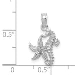 Load image into Gallery viewer, 14k White Gold Seahorse Starfish Pendant Charm