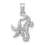 Load image into Gallery viewer, 14k White Gold Seahorse Starfish Pendant Charm