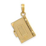 Load image into Gallery viewer, 14k Yellow Gold Lords Prayer Holy Bible Book Cross Pendant Charm