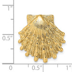 Load image into Gallery viewer, 14k Yellow Gold Seashell Clam Scallop Lion's Paw Shell Chain Slide Pendant Charm
