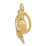 Carregar imagem no visualizador da galeria, 14k Yellow Gold Seashell Clam Scallop Shell Chambered Nautilus Starfish Chain Slide Pendant Charm
