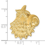 Carregar imagem no visualizador da galeria, 14k Yellow Gold Seashell Clam Scallop Shell Chambered Nautilus Starfish Chain Slide Pendant Charm