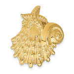Carregar imagem no visualizador da galeria, 14k Yellow Gold Seashell Clam Scallop Shell Chambered Nautilus Starfish Chain Slide Pendant Charm