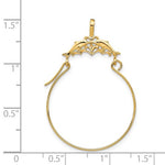 Load image into Gallery viewer, 14K Yellow Gold Dolphins Charm Holder Pendant Charm