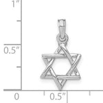 Carregar imagem no visualizador da galeria, 14k White Gold Star of David Pendant Charm