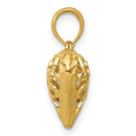 Load image into Gallery viewer, 14k Yellow Gold Diamond Cut Puffy Filigree Heart 3D Pendant Charm