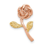 Indlæs billede til gallerivisning 14k Yellow and Rose Gold Two Tone Rose Flower Chain Slide Pendant Charm