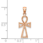 Ladda upp bild till gallerivisning, 14k Rose Gold Ankh Cross Pendant Charm