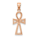 Ladda upp bild till gallerivisning, 14k Rose Gold Ankh Cross Pendant Charm