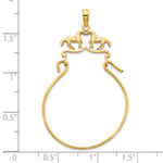 Carica l'immagine nel visualizzatore di Gallery, 14K Yellow Gold Horses Equestrian Charm Holder Pendant