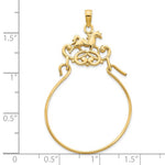 Kép betöltése a galériamegjelenítőbe: 14K Yellow Gold Horse Equestrian Charm Holder Pendant