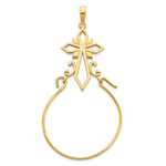 Carica l'immagine nel visualizzatore di Gallery, 14K Yellow Gold Fancy Cross Design Charm Holder Pendant