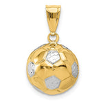 Load image into Gallery viewer, 14k Yellow Gold and Rhodium Soccer Ball 3D Pendant Charm