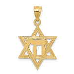 Carica l'immagine nel visualizzatore di Gallery, 14k Yellow Gold Star of David Chai Pendant Charm