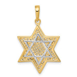 Kép betöltése a galériamegjelenítőbe: 14k Yellow Gold and Rhodium Two Tone Star of David Pendant Charm