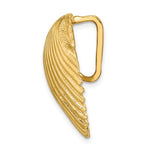 Load image into Gallery viewer, 14k Yellow Gold Seashell Clam Scallop Shell Chain Slide Pendant Charm