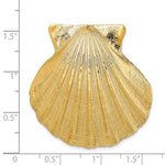Load image into Gallery viewer, 14k Yellow Gold Seashell Scallop Shell Clamshell Chain Slide Large Pendant Charm