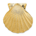 Load image into Gallery viewer, 14k Yellow Gold Seashell Scallop Shell Clamshell Chain Slide Large Pendant Charm