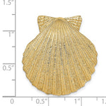 Load image into Gallery viewer, 14k Yellow Gold Seashell Clam Scallop Shell Chain Slide Pendant Charm