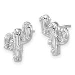 Lade das Bild in den Galerie-Viewer, 14k White Gold Genuine Diamond Cactus Stud Earrings Post Push Back