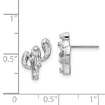 Load image into Gallery viewer, 14k White Gold Genuine Diamond Cactus Stud Earrings Post Push Back
