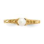 Cargar imagen en el visor de la galería, 14K Yellow Gold June Freshwater Cultured Pearl Birthstone Children Baby Ring