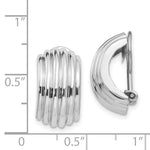 Load image into Gallery viewer, 14K White Gold Non Pierced Fancy Omega Back Clip On J Hoop Earrings