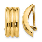 Charger l'image dans la galerie, 14K Yellow Gold Non Pierced Fancy Omega Back Clip On J Hoop Earrings