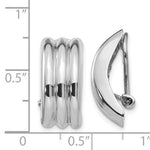 將圖片載入圖庫檢視器 14K White Gold Non Pierced Fancy Omega Back Clip On J Hoop Earrings