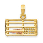 Load image into Gallery viewer, 14k Yellow Rose Gold Two Tone Lobster Trap 3D Pendant Charm