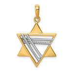Lade das Bild in den Galerie-Viewer, 14k Yellow White Gold Two Tone Star of David Pendant Charm