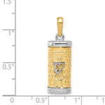 Load image into Gallery viewer, 14k Gold Two Tone Mezuzah 3D Pendant Charm