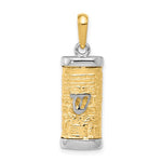 Load image into Gallery viewer, 14k Gold Two Tone Mezuzah 3D Pendant Charm