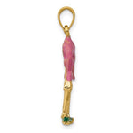 Lade das Bild in den Galerie-Viewer, 14k Yellow Gold Enamel Pink Flamingo 3D Pendant Charm