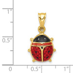 Charger l'image dans la galerie, 14k Yellow Gold Enamel Red Ladybug Pendant Charm