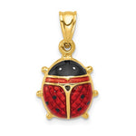 Charger l'image dans la galerie, 14k Yellow Gold Enamel Red Ladybug Pendant Charm