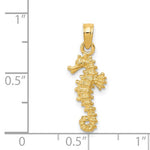 Load image into Gallery viewer, 14k Yellow Gold Seahorse 3D Pendant Charm