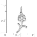 Load image into Gallery viewer, 14k White Gold Small Cutout Rose Flower Pendant Charm