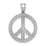 Afbeelding in Gallery-weergave laden, 14k White Gold Peace Sign Symbol Pendant Charm