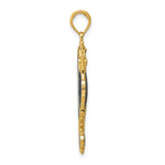 Load image into Gallery viewer, 14k Yellow Gold Enameled Seahorse 3D Pendant Charm