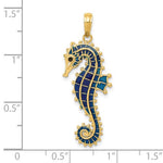 Load image into Gallery viewer, 14k Yellow Gold Enameled Seahorse 3D Pendant Charm