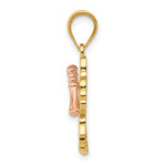 Lade das Bild in den Galerie-Viewer, 14k Yellow and Rose Gold Hibiscus Flower Pendant Charm